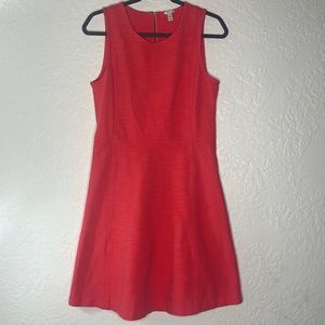 J. Crew Orange Fit & Flair Dress Size 10